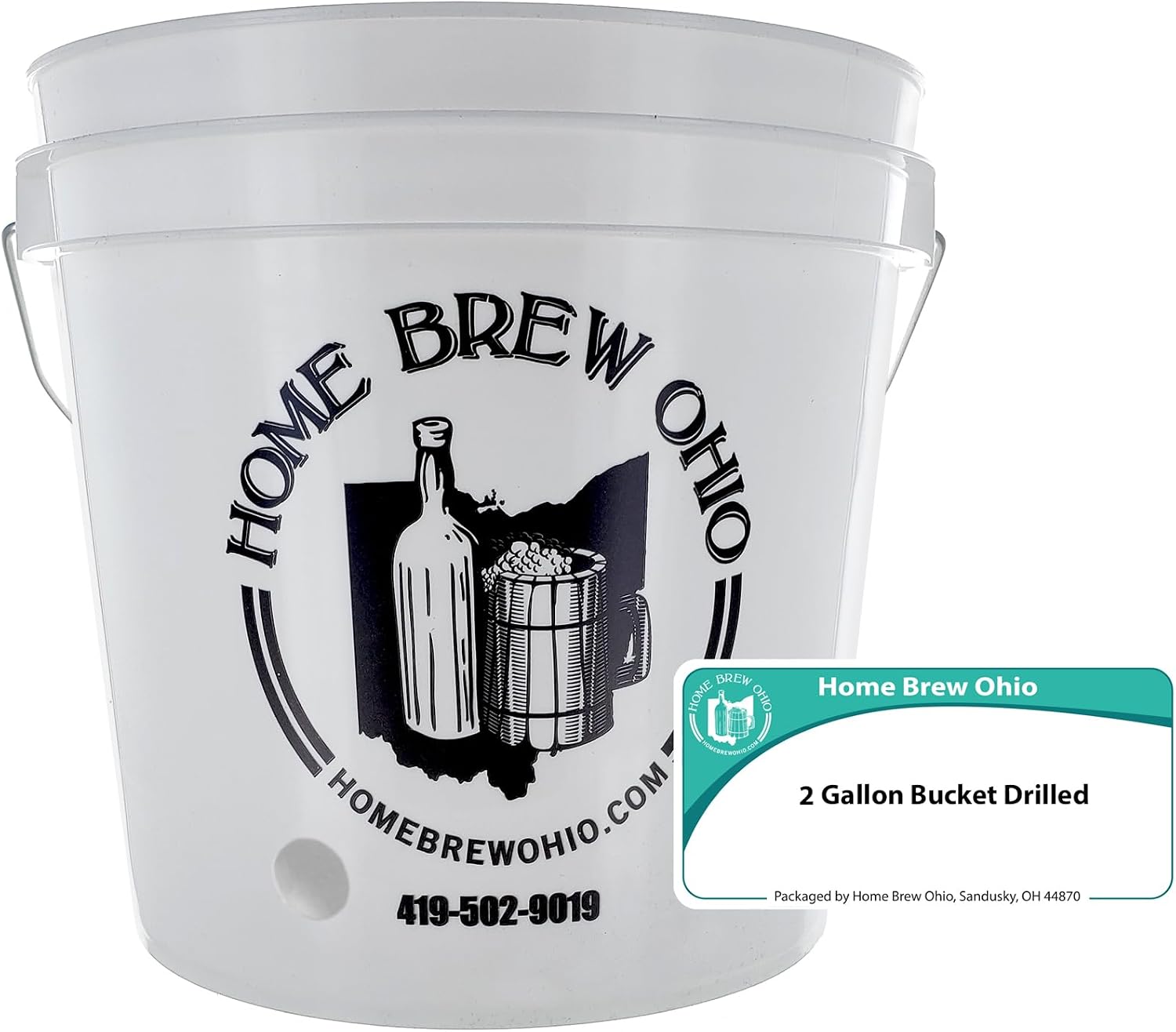 Home Brew Ohio 2 Gallon Plastic Bottling Bucket (Bucket Only)
