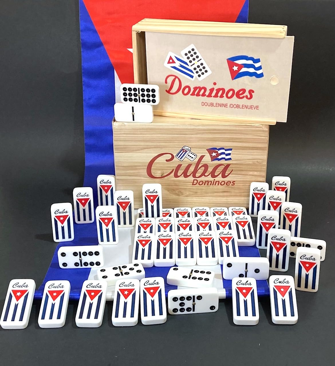 Juego de dominó cubano doble nueve – Auténtico juego de dominó con bandera de Cuba para entretenimiento familiar cubano 8