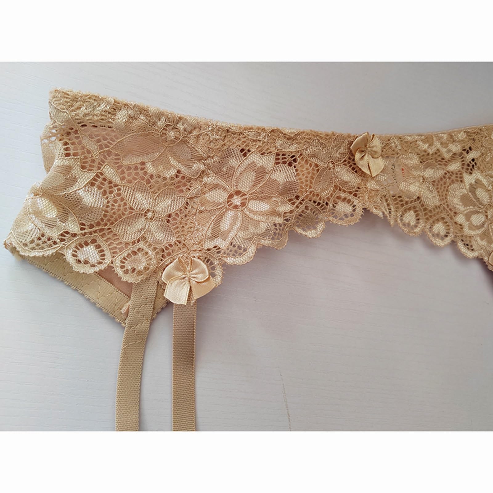 Donne Sexy Reggicalze per Calze Bretelle in Pizzo Lingerie A Rete con 4 Clip Regolabili Perizoma A Vita Alta(XL)