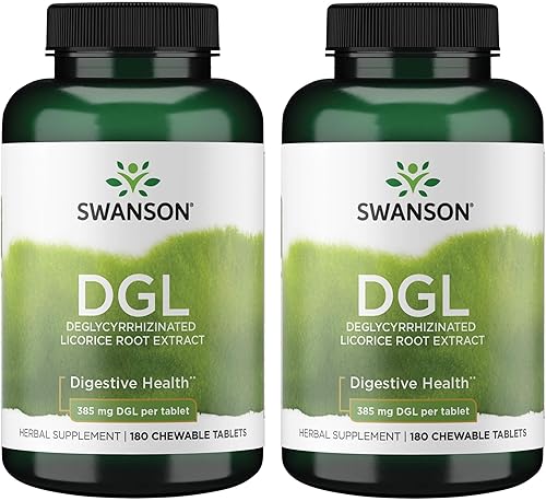 Swanson Dgl (regaliz) 385 miligramos 180 Chwbls (paquete de 2)
