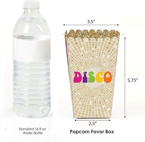 Miniatura 3 de Big Dot of Happiness 70's Disco - 1970's Disco - Cajas de palomitas de maíz para fiestas de 1970 - Juego de 12
