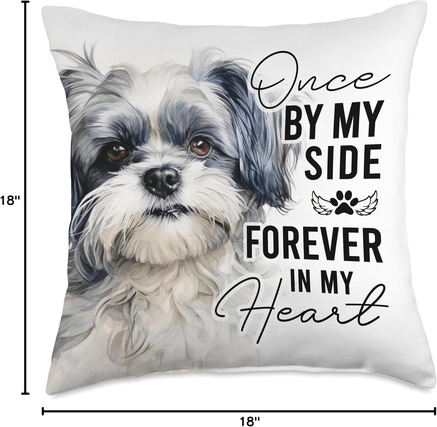Dog Death Sympathy Gift Pet Memorial Gift Shih Tzu Throw Pillow
