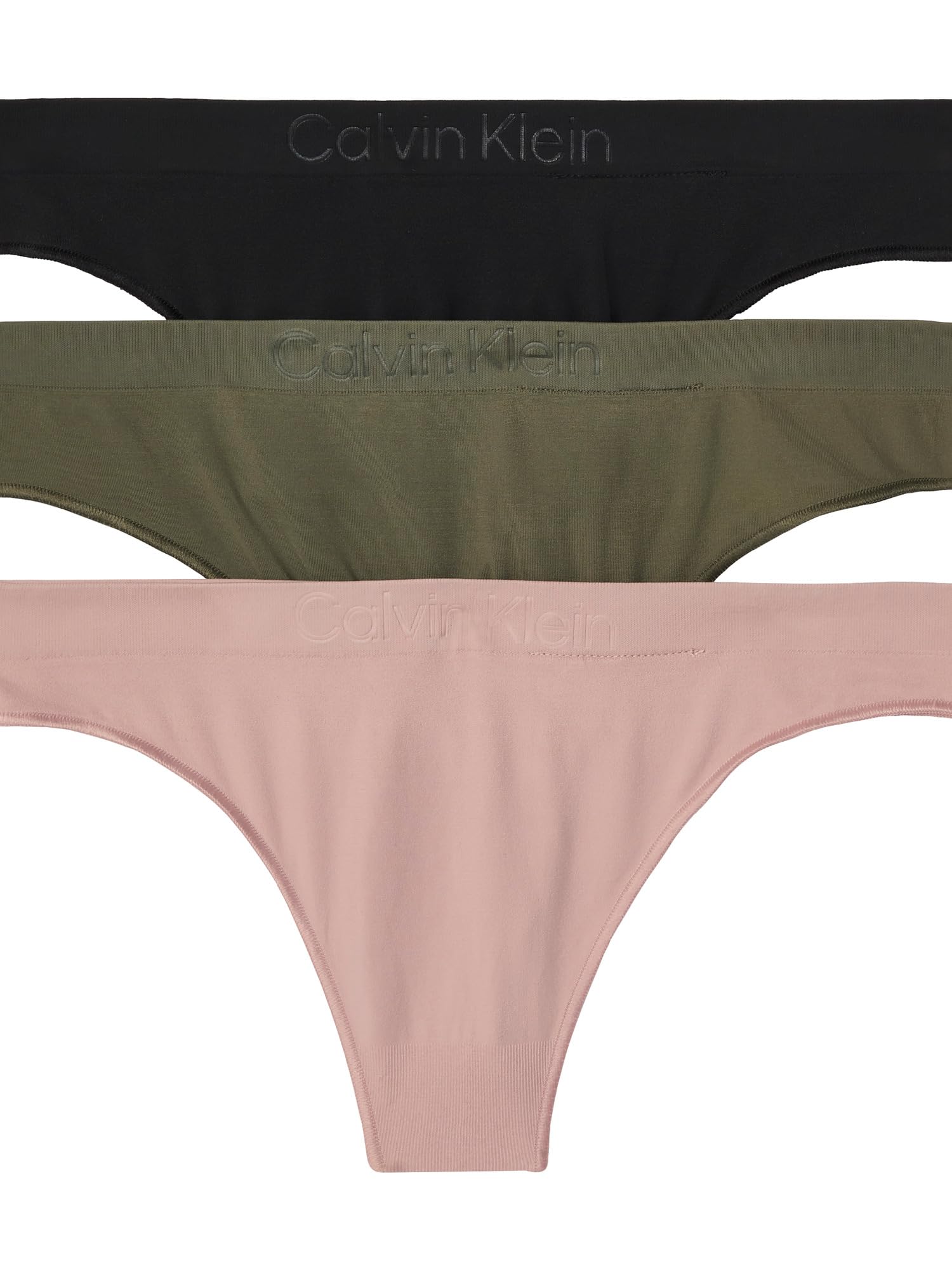 Calvin Klein Womens Bonded Flex Seamless 3-pack Mid Rise Thong
