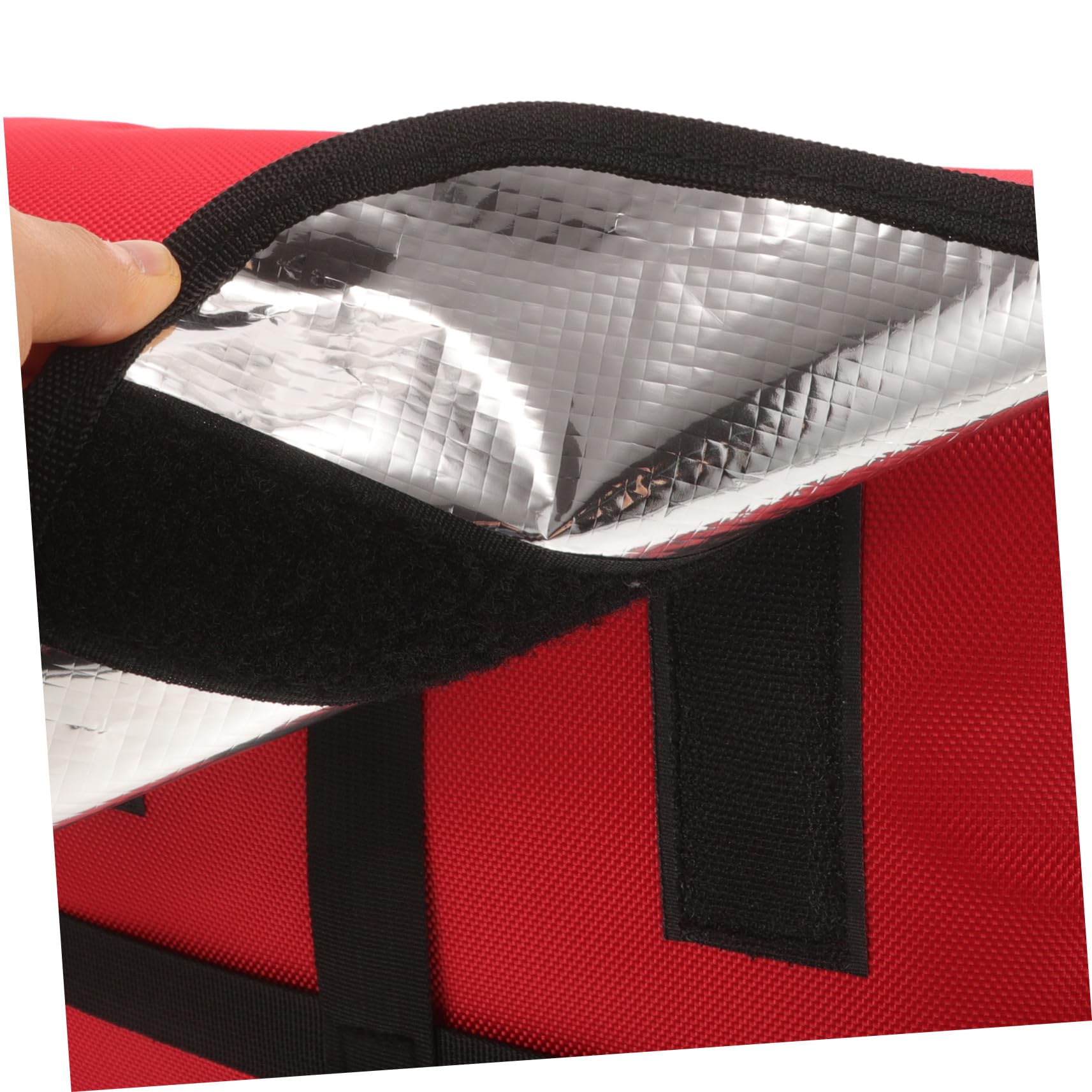 Sac à Pizza Grand Format Rouge Sac Chauffant pour Livraison Isolation Thermique Professionnelle avec Fermeture et Poignée Robuste Résistant à Humidité pour Restauration et Usage