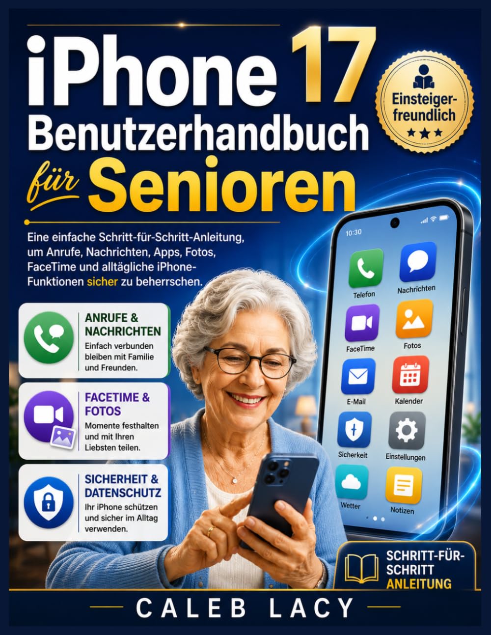 iPhone 17 Benutzerhandbuch für Senioren: Eine einfache Schritt-für-Schritt-Anleitung, um Anrufe, Nachrichten, Apps, Fotos, FaceTime, ... iPhone-Funktionen souverän zu beherrschen.