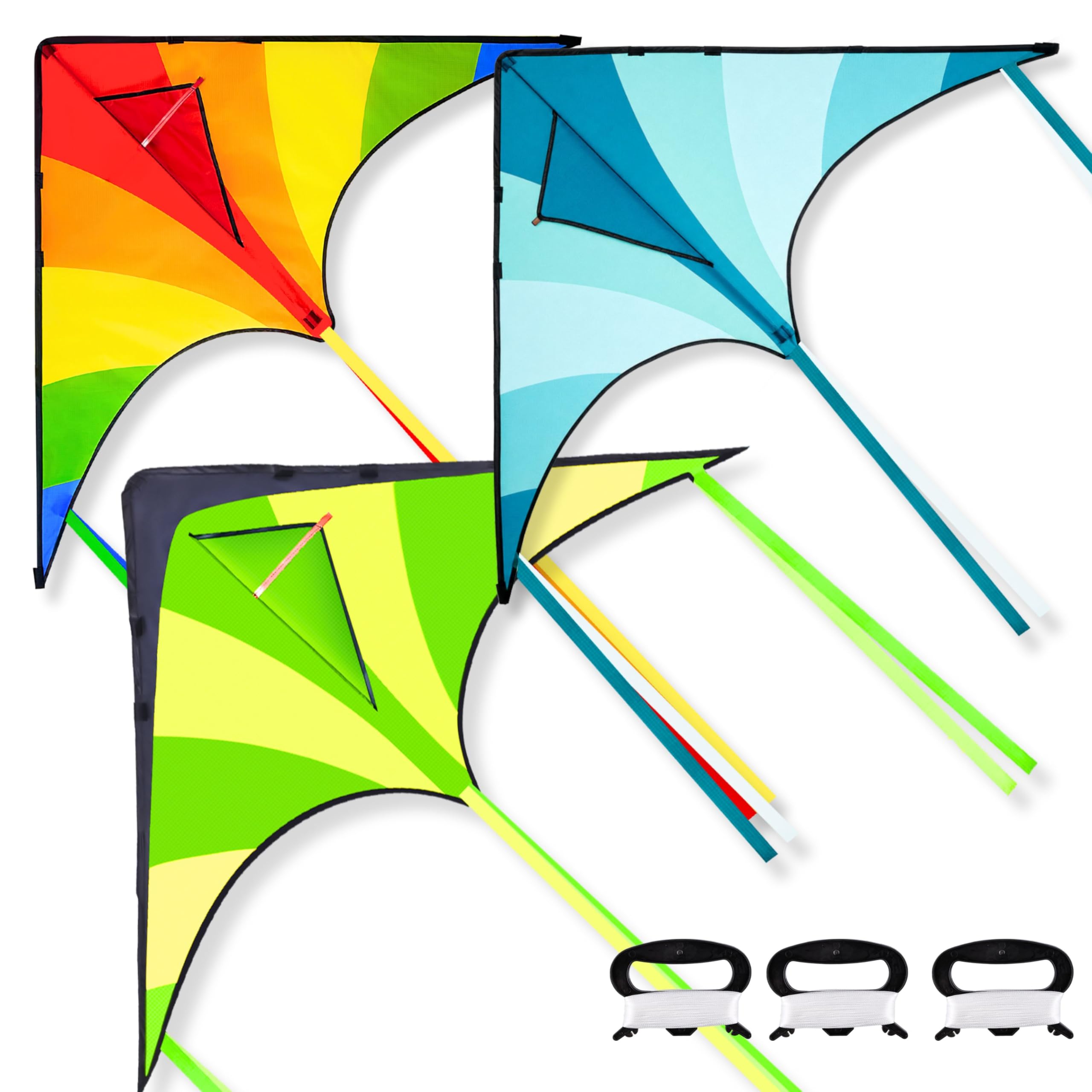 JOYIN 3 Packs Large Delta Kite Gradient Rainbow, Easy to Fly Huge for Kids and Adults, Large Delta Beach Kite for Outdoor Games and Activities — Amazon image 9