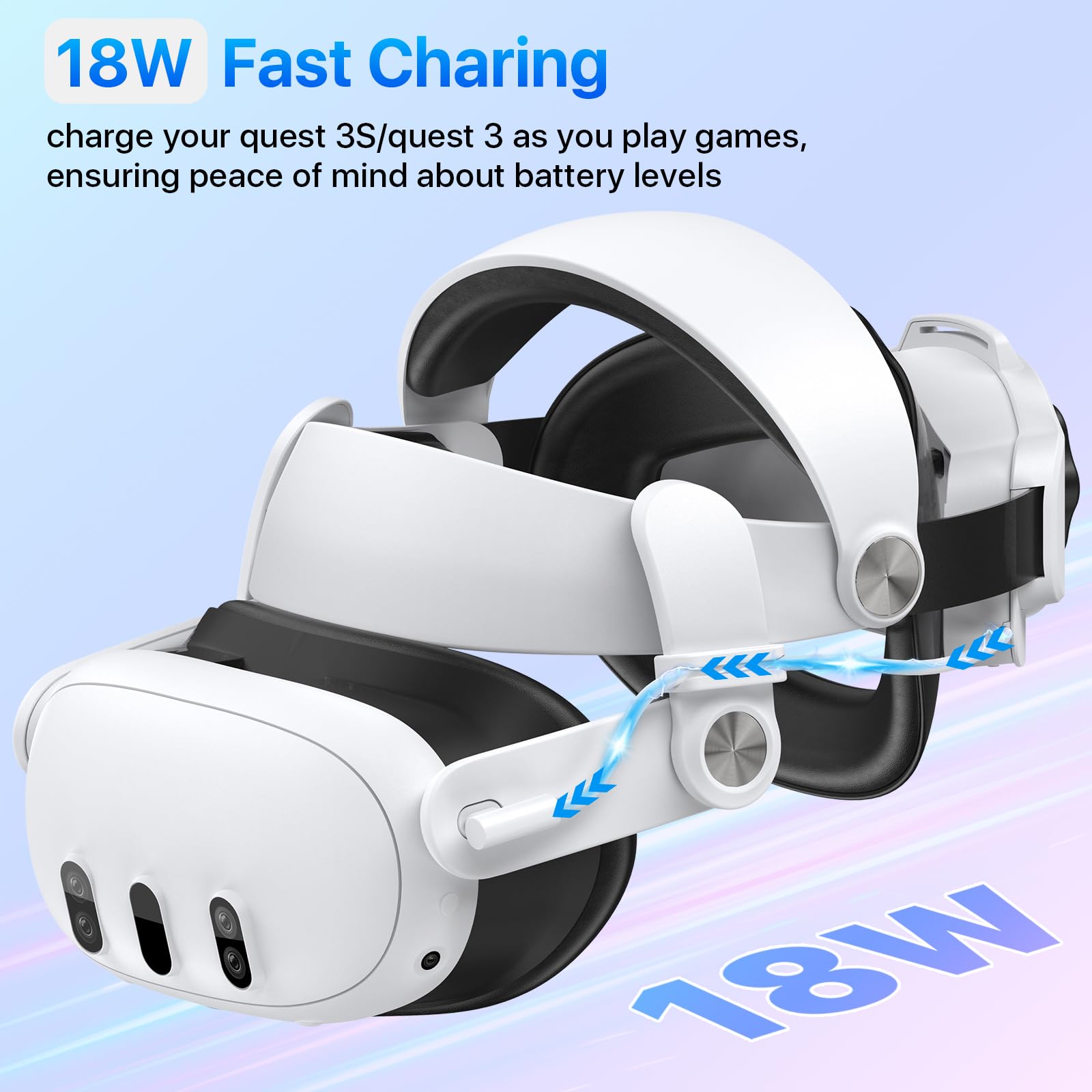 Elite Cinturino per Quest 3S/ Quest 3 con Batteria 15000 mAh, Carica Rapida, Supporto Equilibrio VR