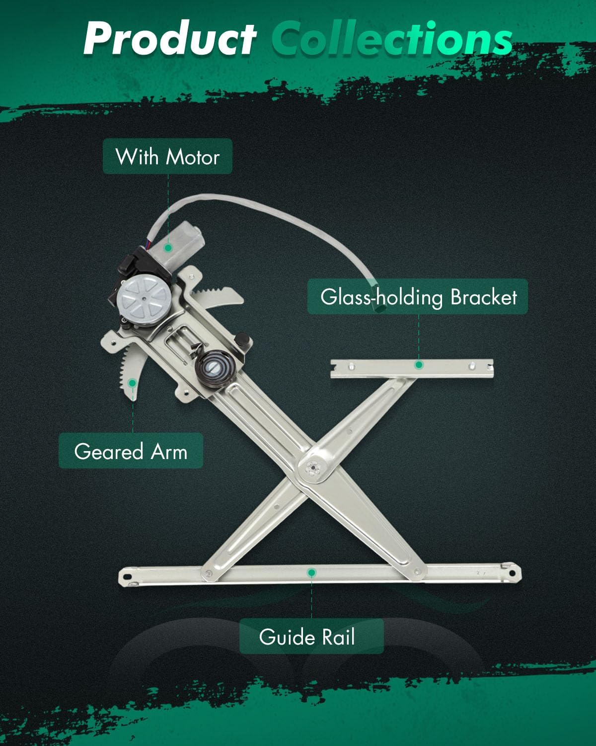 SCITOO Front Left Driver Side Power Window Regulator With Motor Replacement for 2004-2012 for Chevrolet for Colorado,2004-2012 for GMC Canyon,2006 for Isuzu i-280,Replace# 741-014