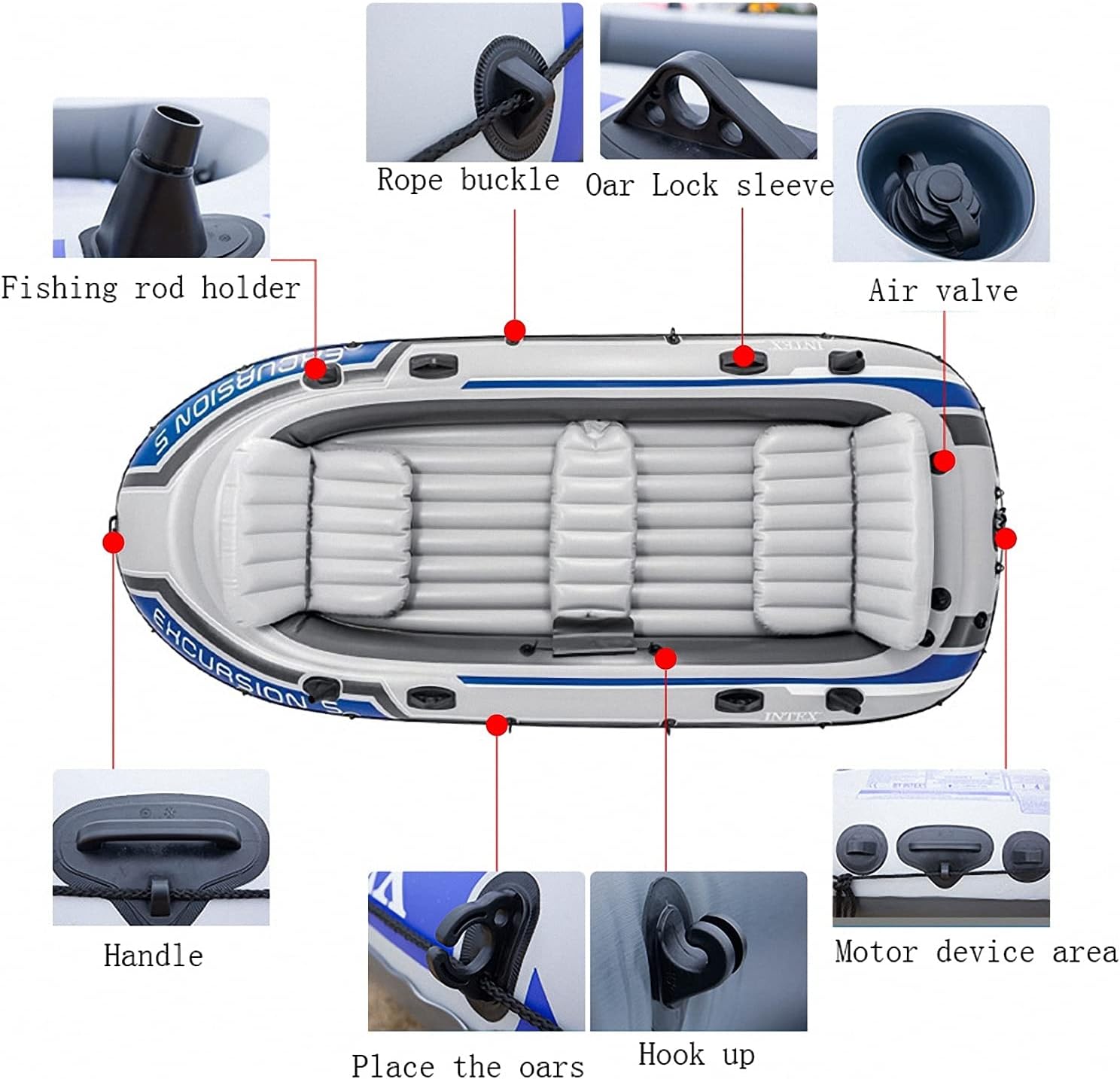 Foldable ?Inflatable Boat, Boats for Adults, Inflatable Rafts, Inflatable Fishing Raft Inflatable, Rubber Boat, Kayak, Dinghies 315 * 165 * 43cminflatable Boat
