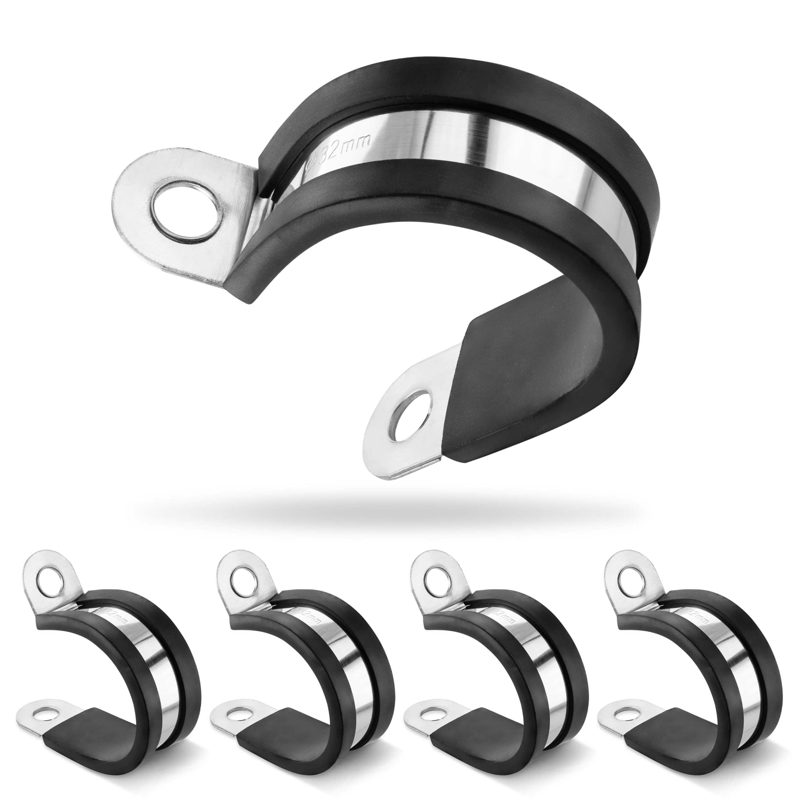 Poppstar 2x Colliers De Serrage à Boulon En T En Inox, Plage De Serrage 29-31mm