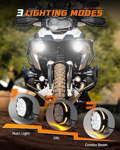 Miniatura 2 de CO LIGHT Luces LED redondas de 5 pulgadas para todo terreno, 120 W, 20000 lúmenes, luces de conducción combinadas con ojos de ángel DRL laterales,