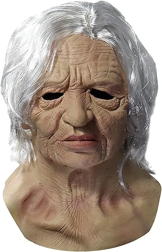 Juguetes de Halloween, máscara de anciana, máscara espeluznante de Halloween, máscara facial antiarrugas para cosplay, accesorios de fiesta