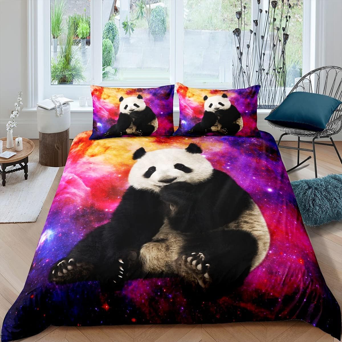 Parure de lit panda 135x200 cm pour transformer la chambre de votre garçon en havre de paix