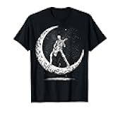 Skeleton Playing Guitar Rock And Roll Band Halloween Men Kid T-Shirt