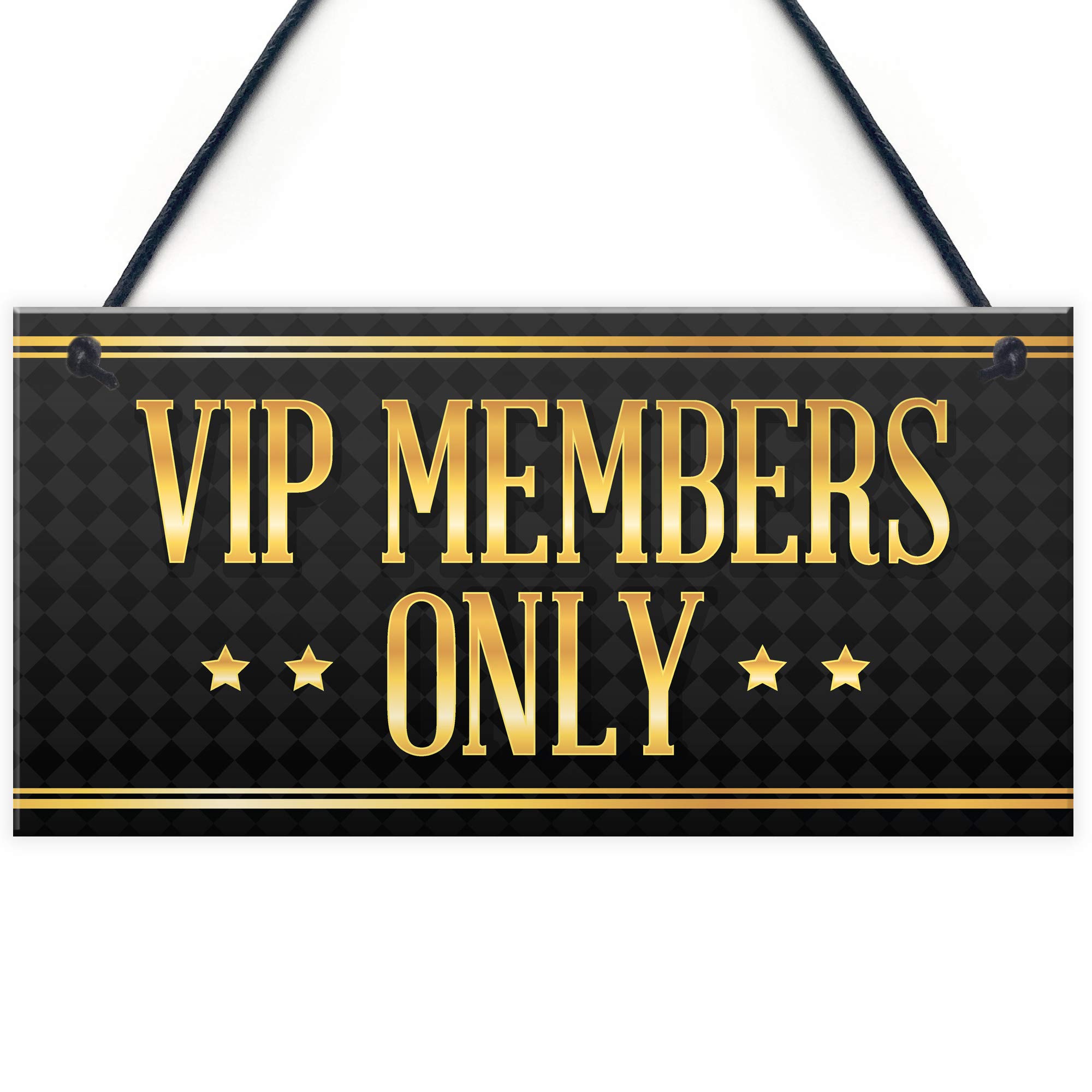 Red Ocean VIP MEMBERS ONLY Home Bar Sign BBQ Beer Garden Pub Man Cave Plaque Dad Shed Fathers Day Gift