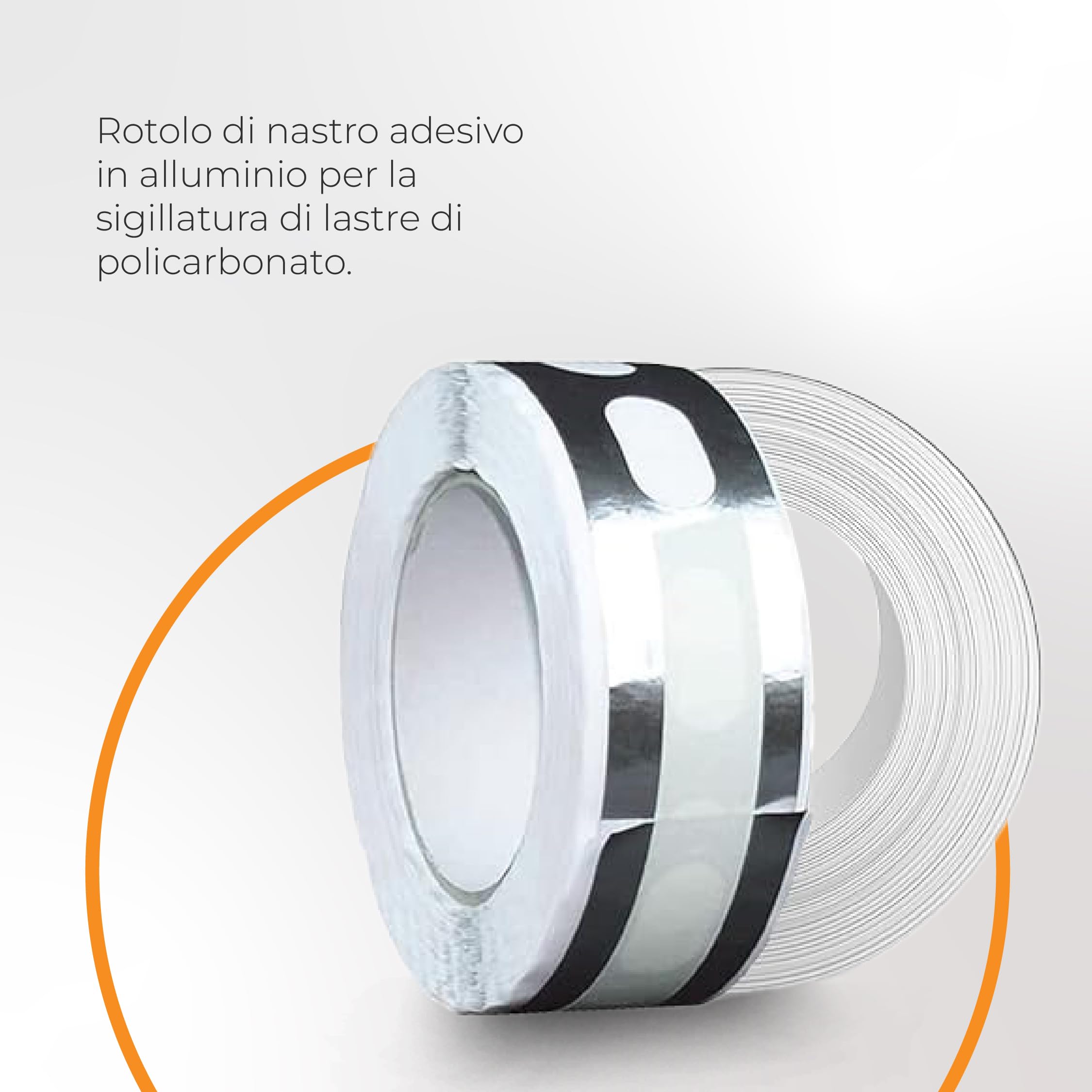 Nastro Adesivo in Alluminio Forato - Per Sigillare Pannelli In Policarbonato - Antimuffa - Permette la Ventilazione - 60 mm x 33 ml