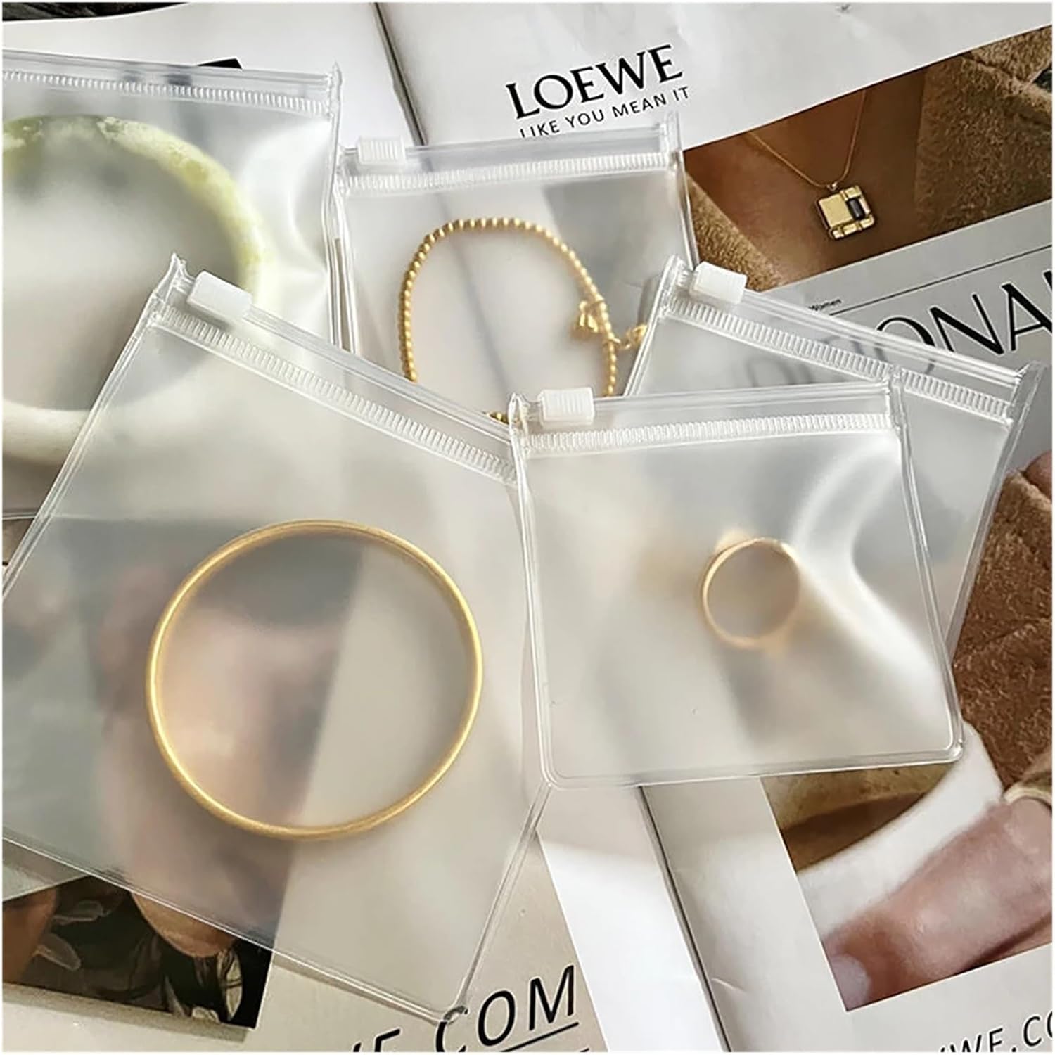 Jewelry Making Display & Packaging Supplies 30pcs Plastic Bag Clear Frosted Zipper Jewelry Pocket Dust Bags Small Earring Packaging Sack for PVC Eva Gift Pouch(11x11cm)