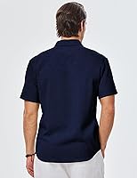 Vista 39 de JMIERR Camisas de vestir a rayas con botones y manga corta para hombre