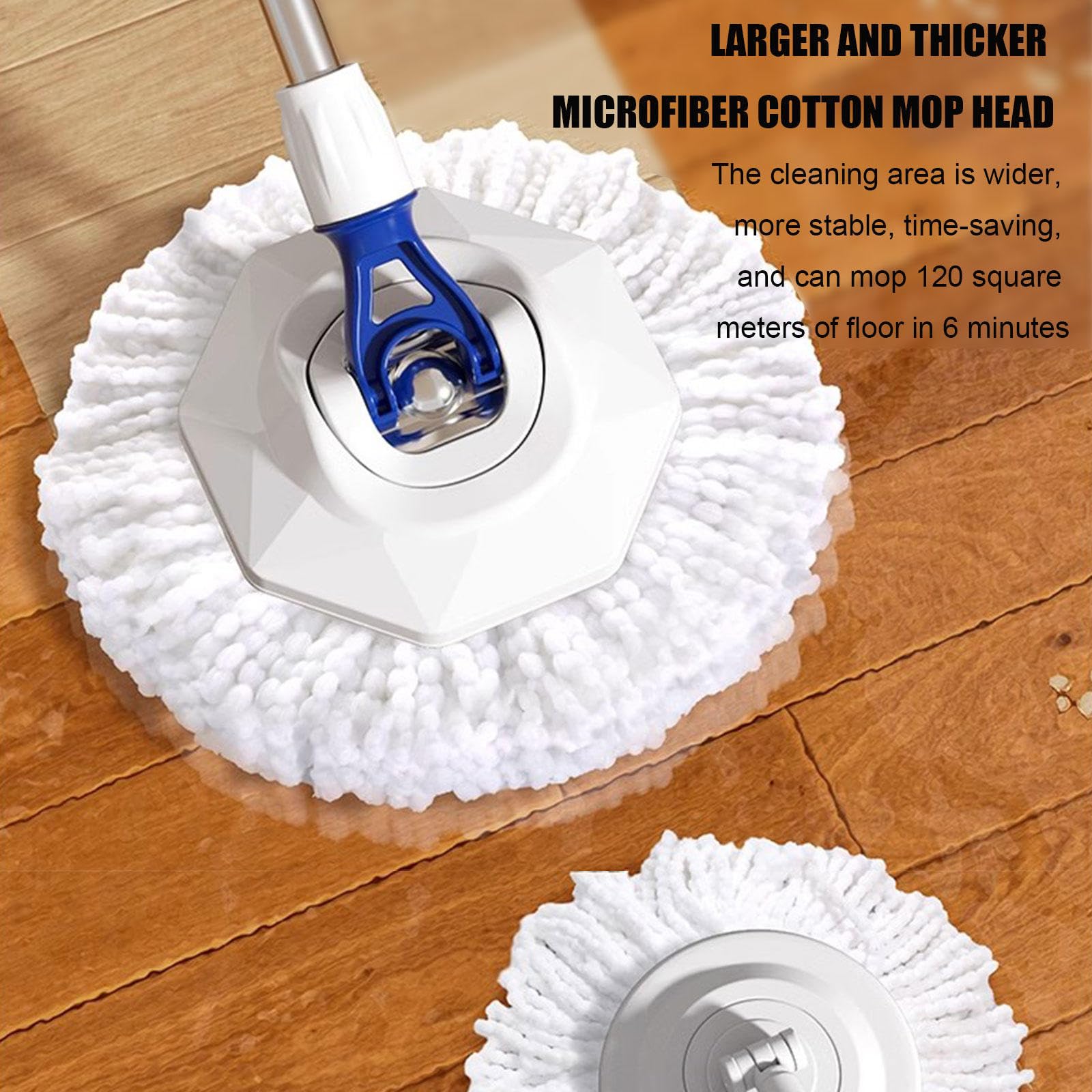 Questo mocio in Microfibra con Secchio e 5 Panni di Ricambio - Sistema di Auto-strizzatore con Manico Regolabile in Acciaio Inossidabile per la Pulizia di Pavimenti in Legno, Laminato, ceram