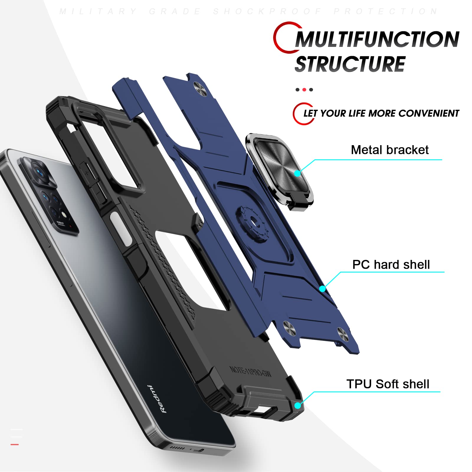 Cover Honor X7b Custodia Honor X7b 90 Con Anello Custodia Per Huawei Honor X7b Custodia Fotocamera Scorrevole
