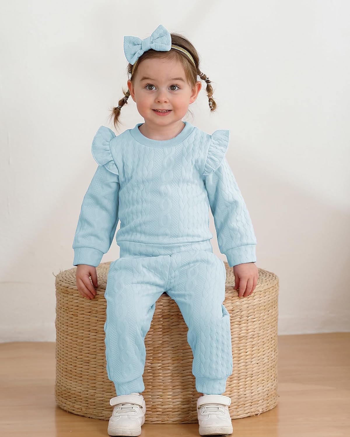 Mioglrie Toddler Baby Girl Clothes Fall Winter Sweatsuit Newborn Sweatshirt Sweat Pant Sets Outfits Infant Girls Clothing - Image 3