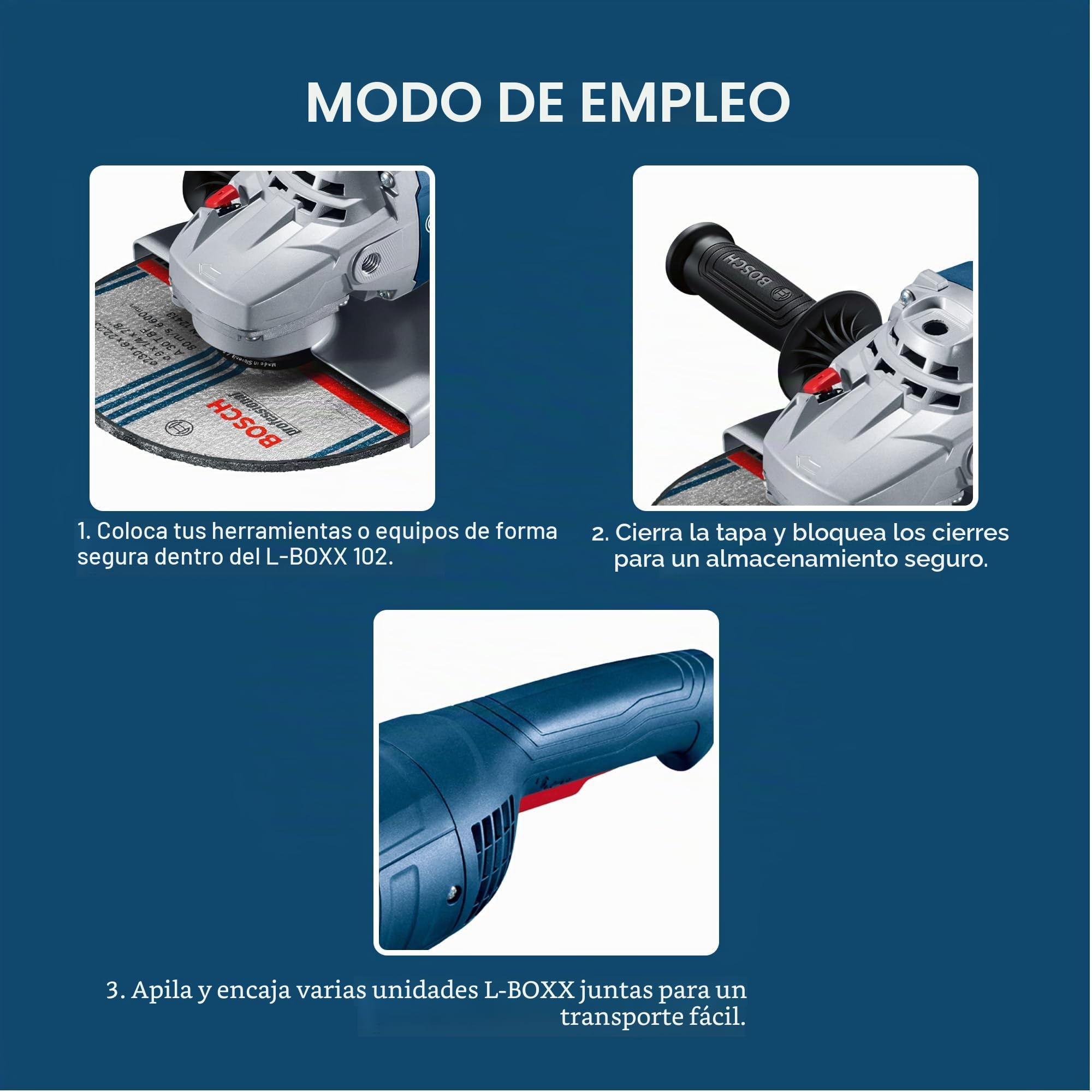 Bosch Professional sistema de maletín de transporte L-BOXX (capacidad carga superior hasta 100 kg, capacidad carga en caja hasta 25 kg, fuerza tensado 50 kg, material: plástico ABS, plástico PA6)