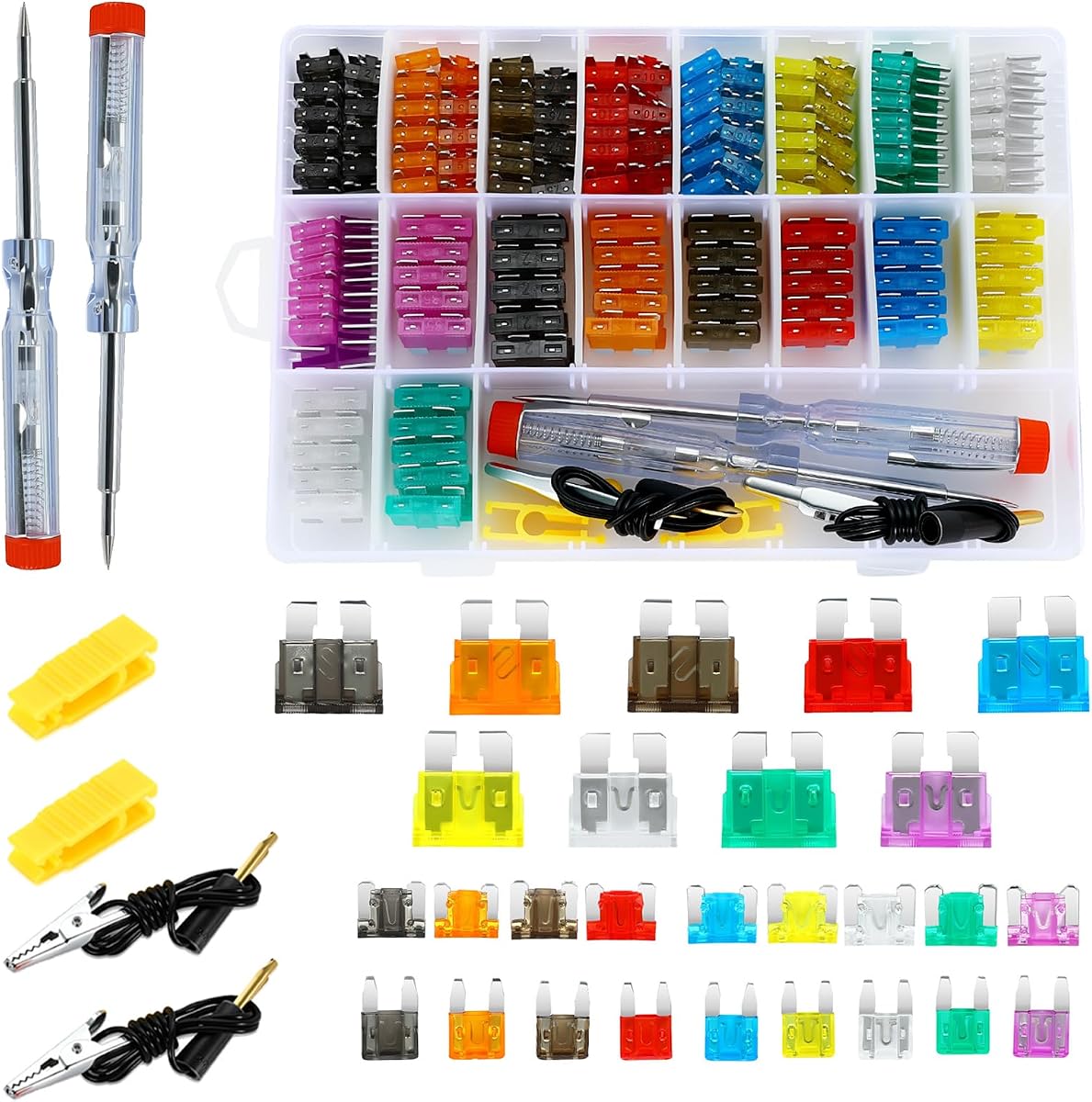306PCS Car Fuses Assortment Kit, Mixed Vehicle Blade Fuses, Standard & Mini & Low Profile Mini Fuse (2A 5A 7.5A 10A 15A 20A 25A 30A 35A), Replacement Accessories for RV,Truck,Boat,SUV (306PCS)
