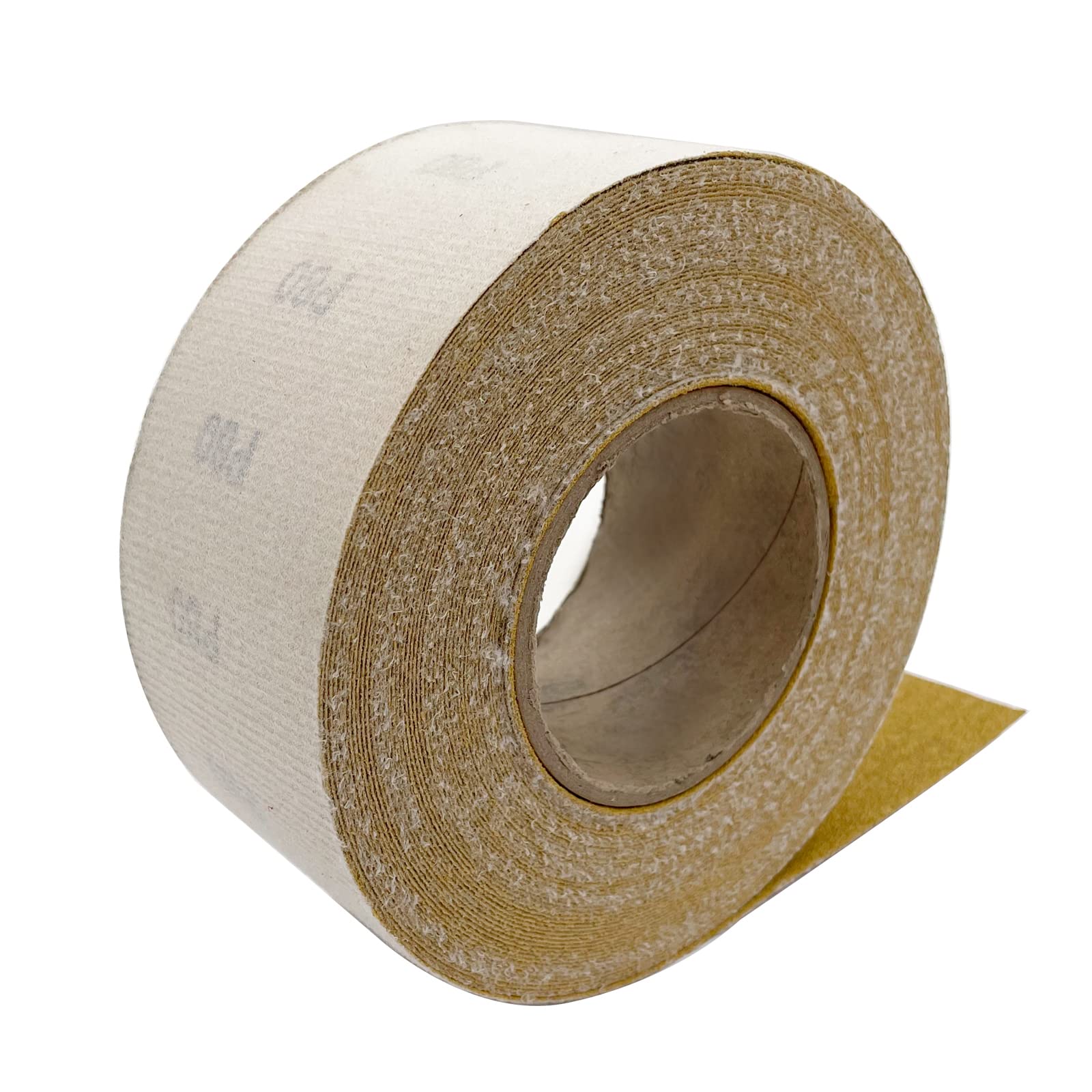 Rouleau de papier abrasif auto-agrippant, 7,6 cm x 18,1 m en oxyde d'aluminium auto-agrippant, dos en tissu émeri pour finition de meubles en bois, ponçage, polissage et travail du bois (80 Grit)