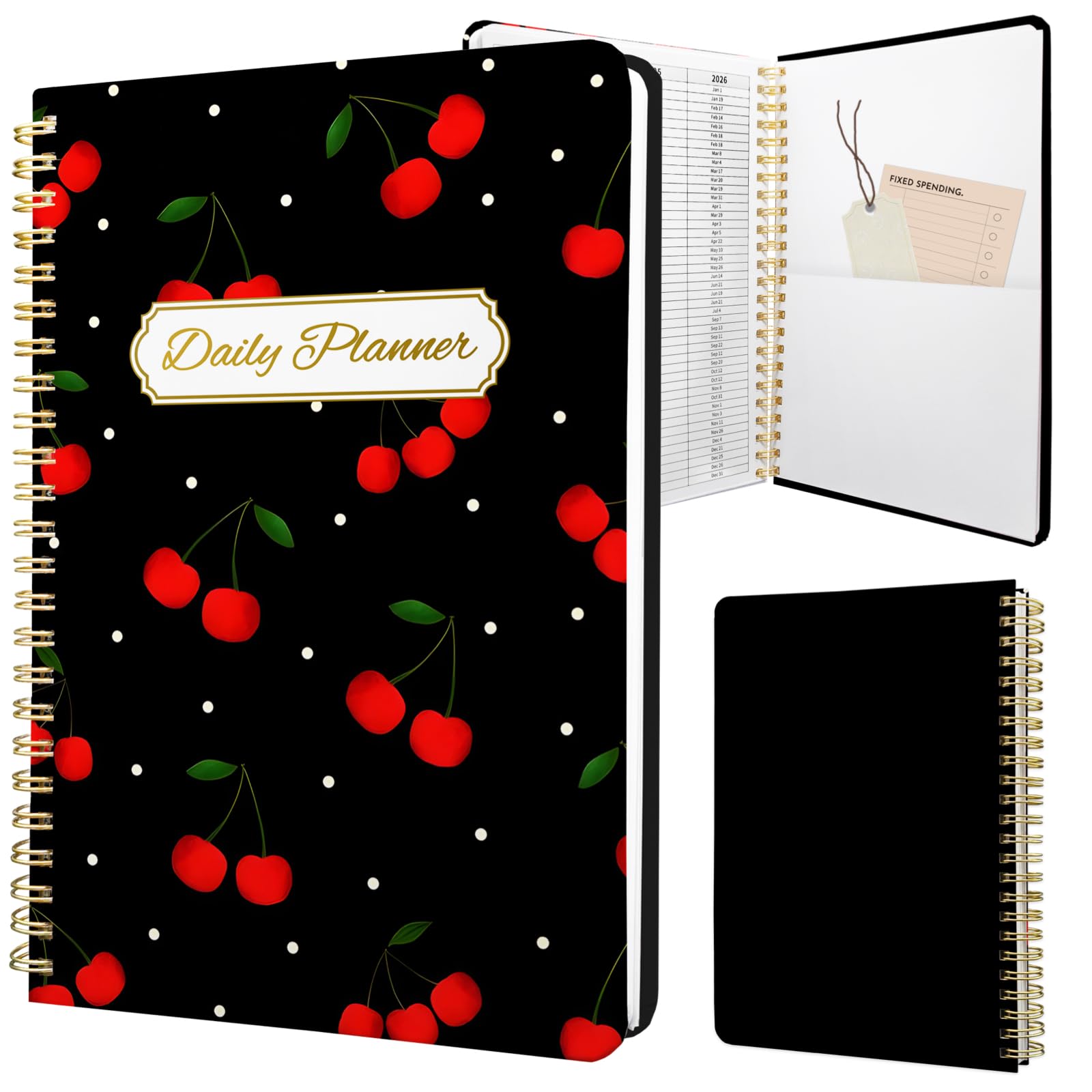 Stanoha Undated Daily Planner - Spiral Notebook 80 Days One Day Per Page, Hourly Schedule, To-Do List, Notes, Everyday Planning Task, A5 Hardcover
