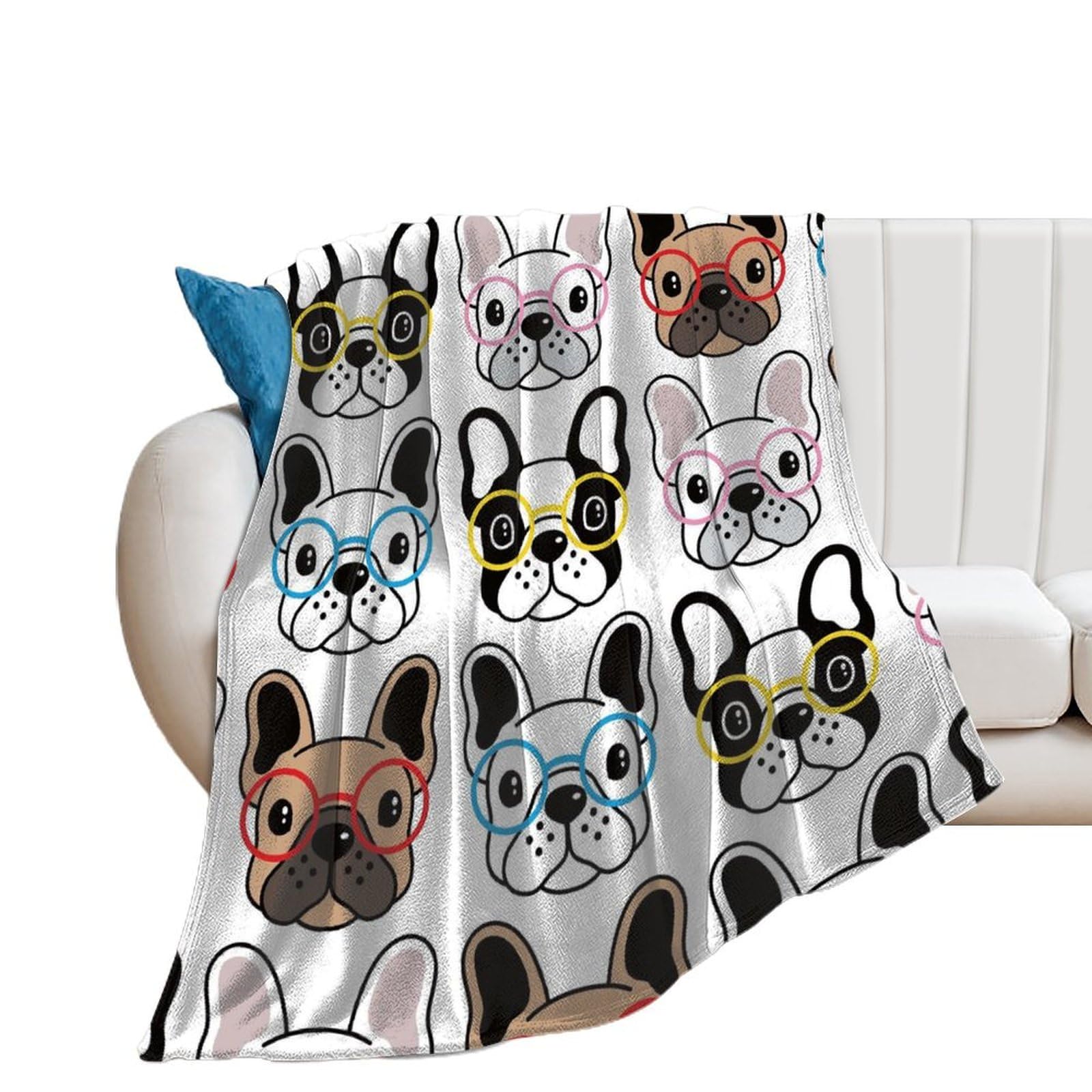 Couverture polaire chien plaid canapé salon couverture lit chambre 100x130