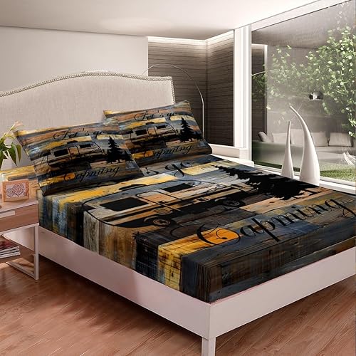 Miniatura 10 de Juego de sábanas bajeras de cuadrícula amarilla, gris y blanco, tamaño Queen, diseño de animales kawaii, diseño de elefante, funda de cama vintage