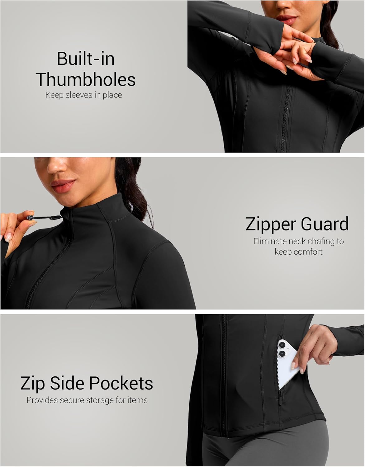 G Gradual Women's Workout Jackets Extended Waist Length Slim Full Zip 4 Pockets Athletic Jacket Spring Running Yoga Clothes - Image 5