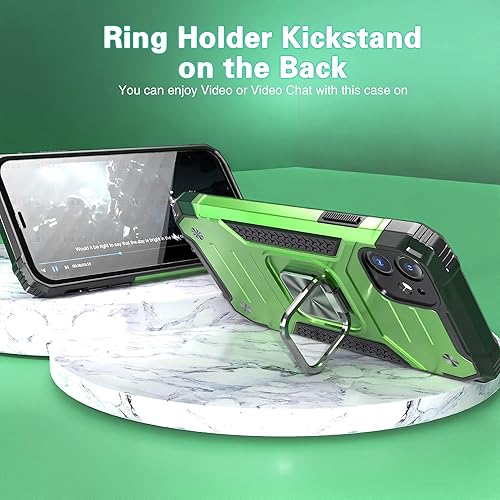 Miniatura 4 de Funda delgada para iPhone 11 con protector de pantalla, absorción de golpes, resistente a prueba de caídas, con soporte de automóvil, funda