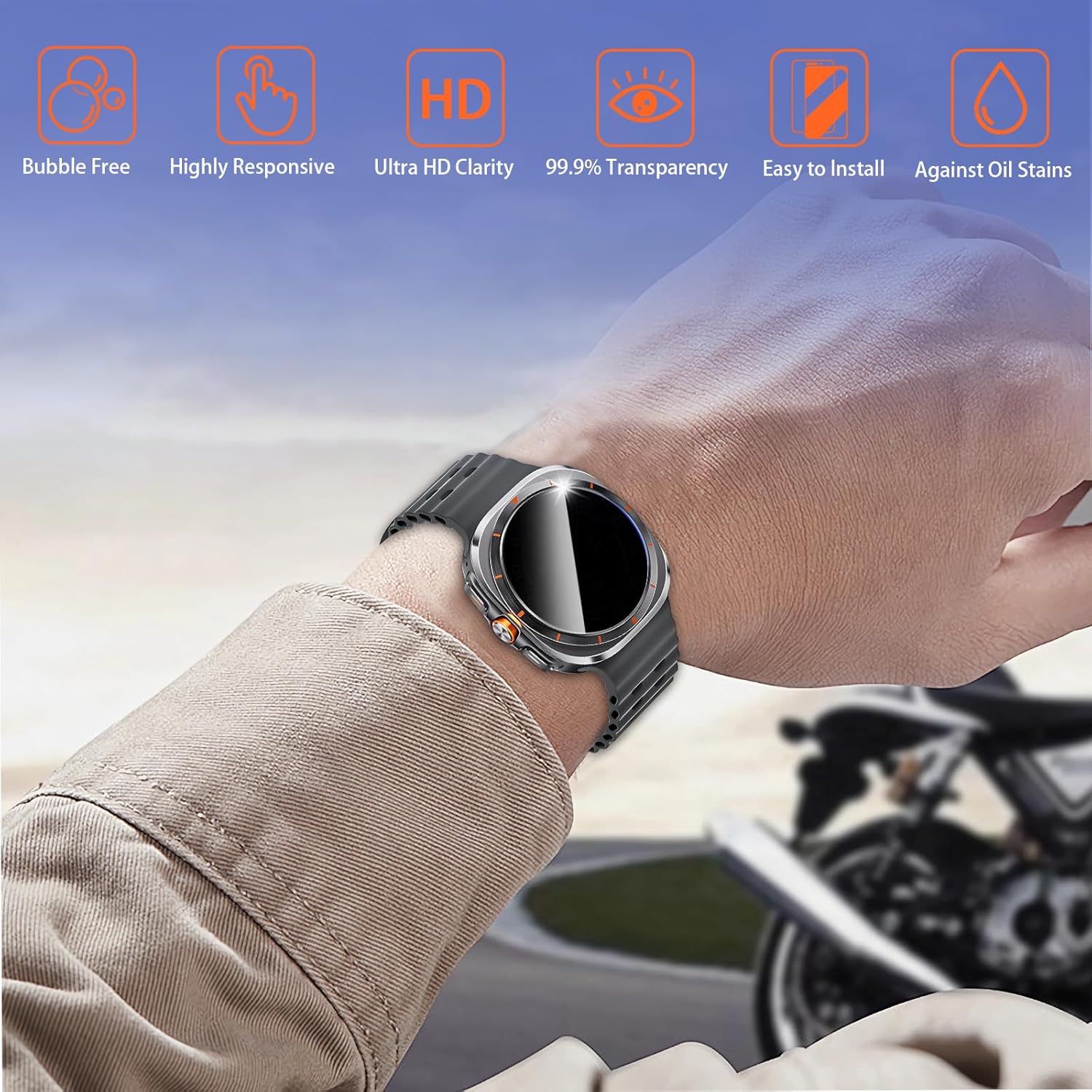 ?3 Pack? for Samsung Galaxy Watch 8 Ultra 2025 47mm Privacy Screen Protector with Auto-alignment Installation Frame, 9H Hardness Anti-peeping Ultra-thin Tempered Glass Screen Protector