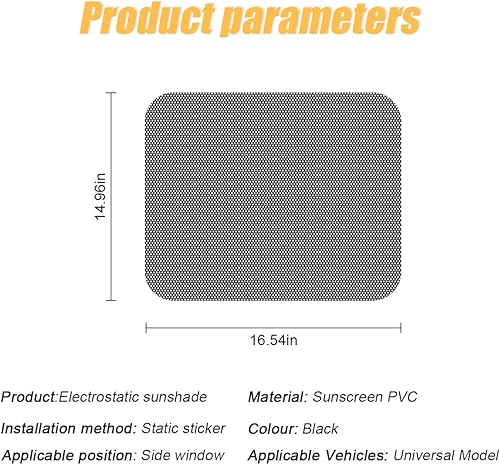 Miniatura 2 de Parasol para ventana lateral de automóvil, 4 calcomanías de película estática para protección contra rayos UV, protector de privacidad, reutilizable