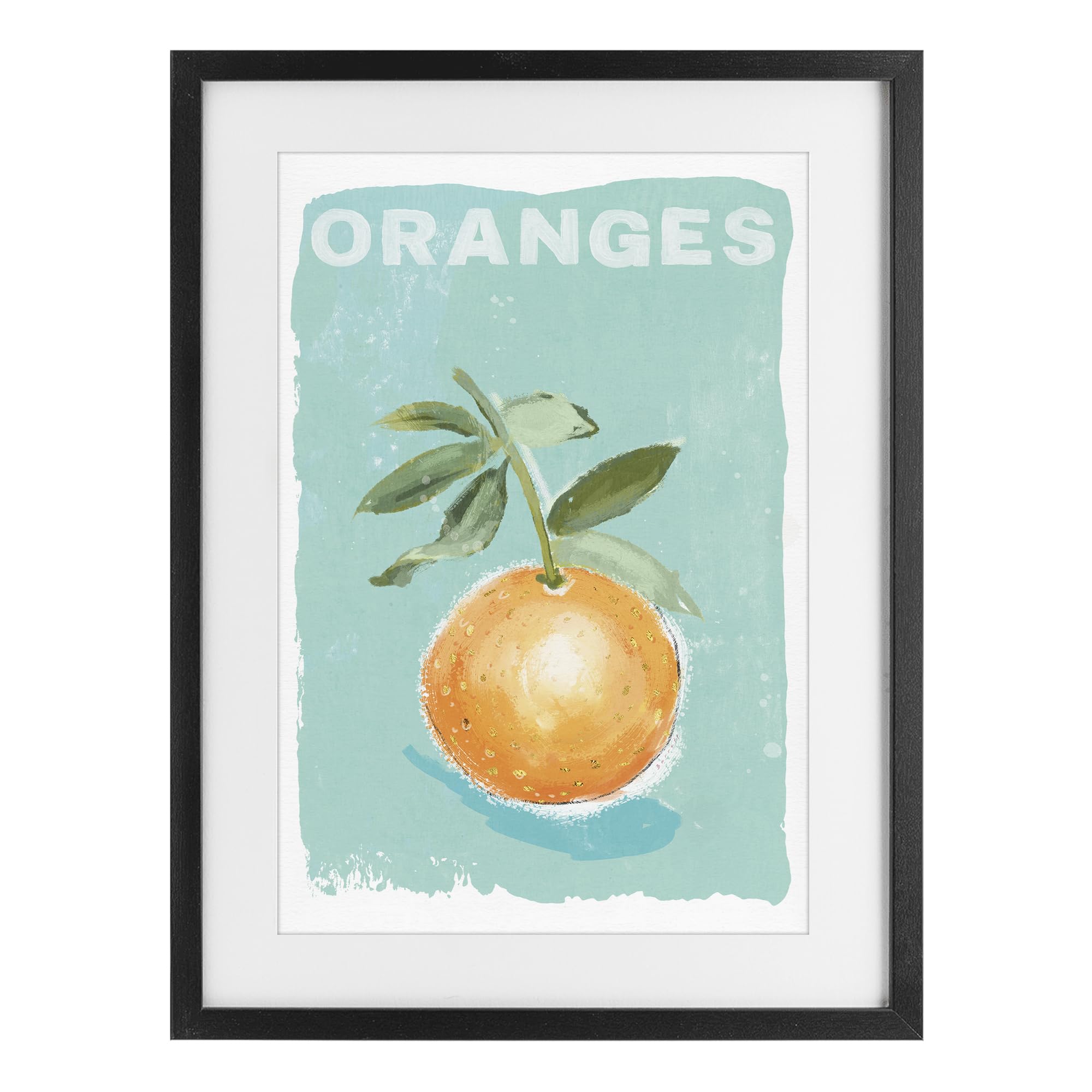 'Orange Twist Motif'| Framed Print Under Glass
