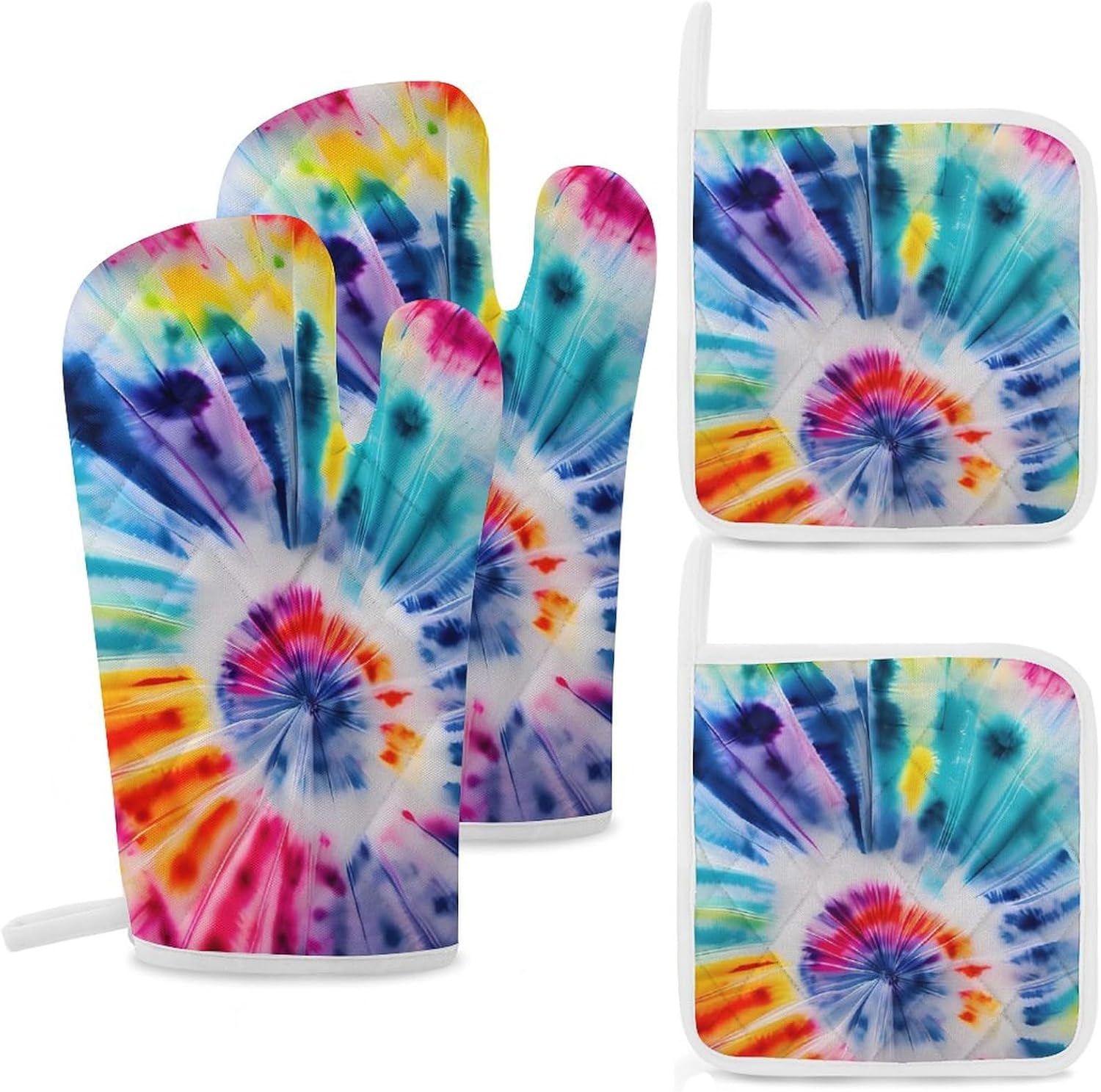 Oven Mitts Pot Holders Kitchen Beautiful World Rainbow Tribe Heat Resistant Oven Glove for Baking and Cooking