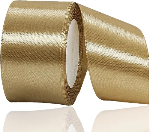 Miniatura 41 de Cinta dorada para envolver regalos, cinta de satén de 1 pulgada x 25 yardas para manualidades, fabricación de lazos para el cabello, coronas, ramos