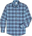 Brooks Brothers Portuguese Flannel Polo Button Down Collar, Plaid Shirt MG04502: Hydrangea 100221497