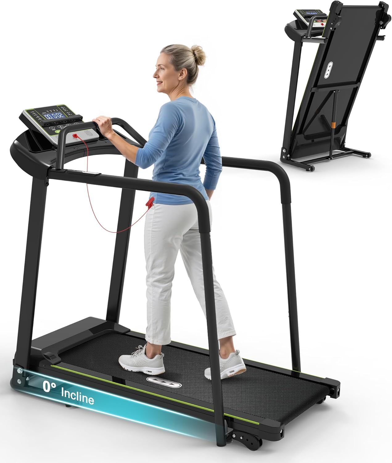 Caminadora Eléctrica Plegable 2.5HP Inclinación Manual Negra