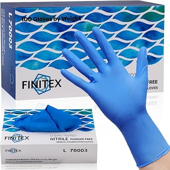 قفازات FINITEX Nitrile الطبية التي يمكن التخلص منها 4 مل خالية من البودرة خالية من اللاتكس 100 PCS فحص المنزل تنظيف قفازات الطعام   