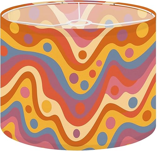 Miniatura 23 de Lamp Shades Set of 2 Floral style 70s groovy daisy flowers Retro floral naive design Style Drum lampshades for Floor Lamps Table Lamps Pendant Light