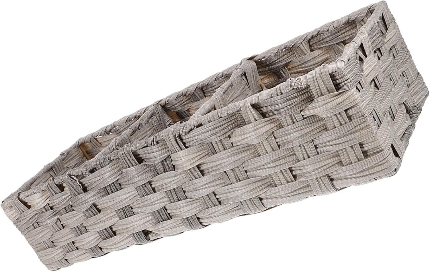 Countertop Organizer Imitation Rattan Compartment Storage Basket for Bathroom Kitchen and Office Lightweight Decorative Holder Design