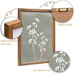 Ensemble d'art mural boho encadré de 4 pièces pour impression botanique minimaliste en bois pour décor mural de maison de ferme vintage rustique (marron, 12x16)