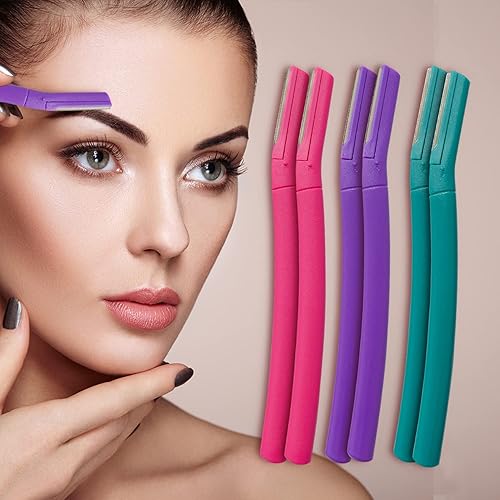 Miniatura 8 de Tenive Maquinilla de afeitar para cejas  Recortadora de pelo de cejas y afeitadora con cubierta protectora Dermaplaning herramienta para mujeres, 6
