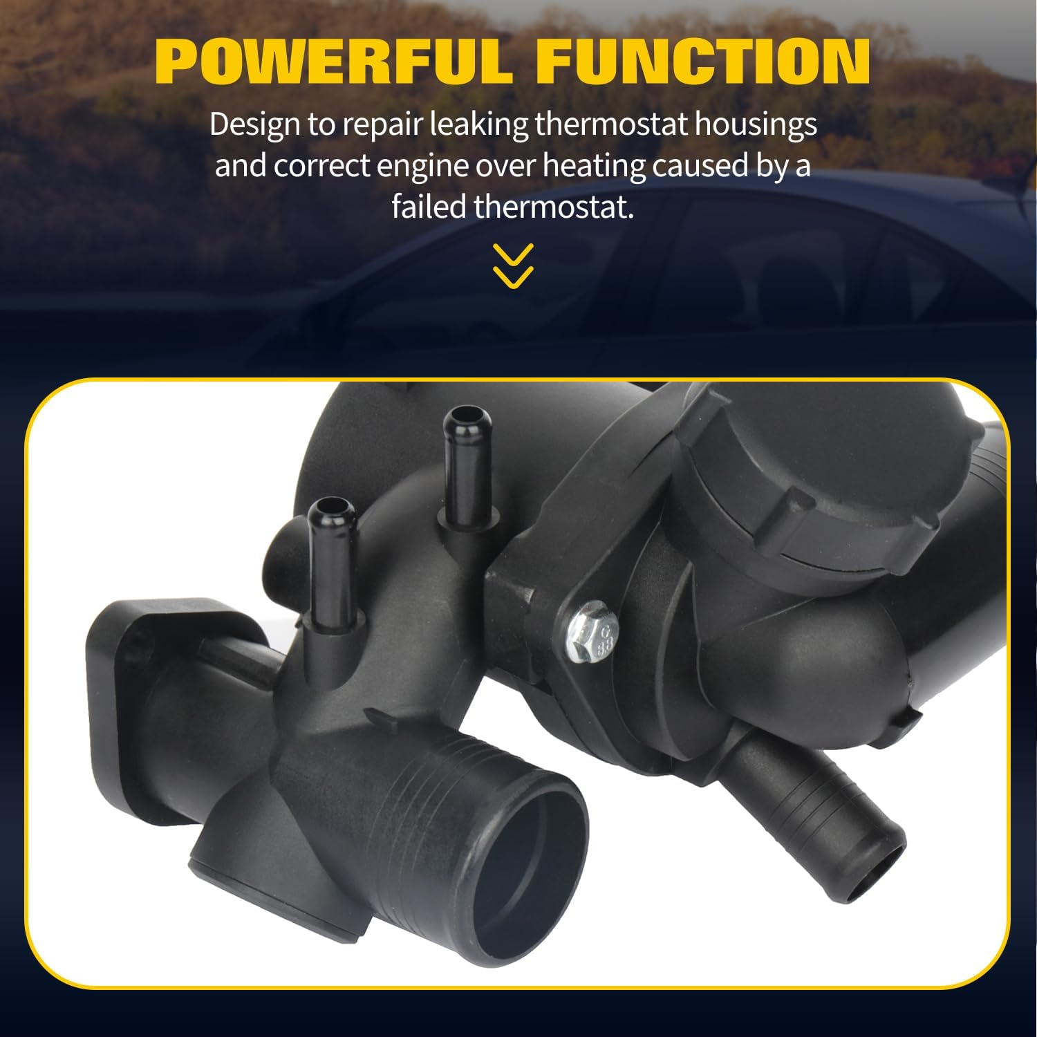 OCPTY Thermostat Housing Fit for ford Thunderbird 2003-2005,for Lincoln LS 2003-2006, Engine Coolant Thermostat Housing Assembly Replaces 902-903,3W4Z8548AD