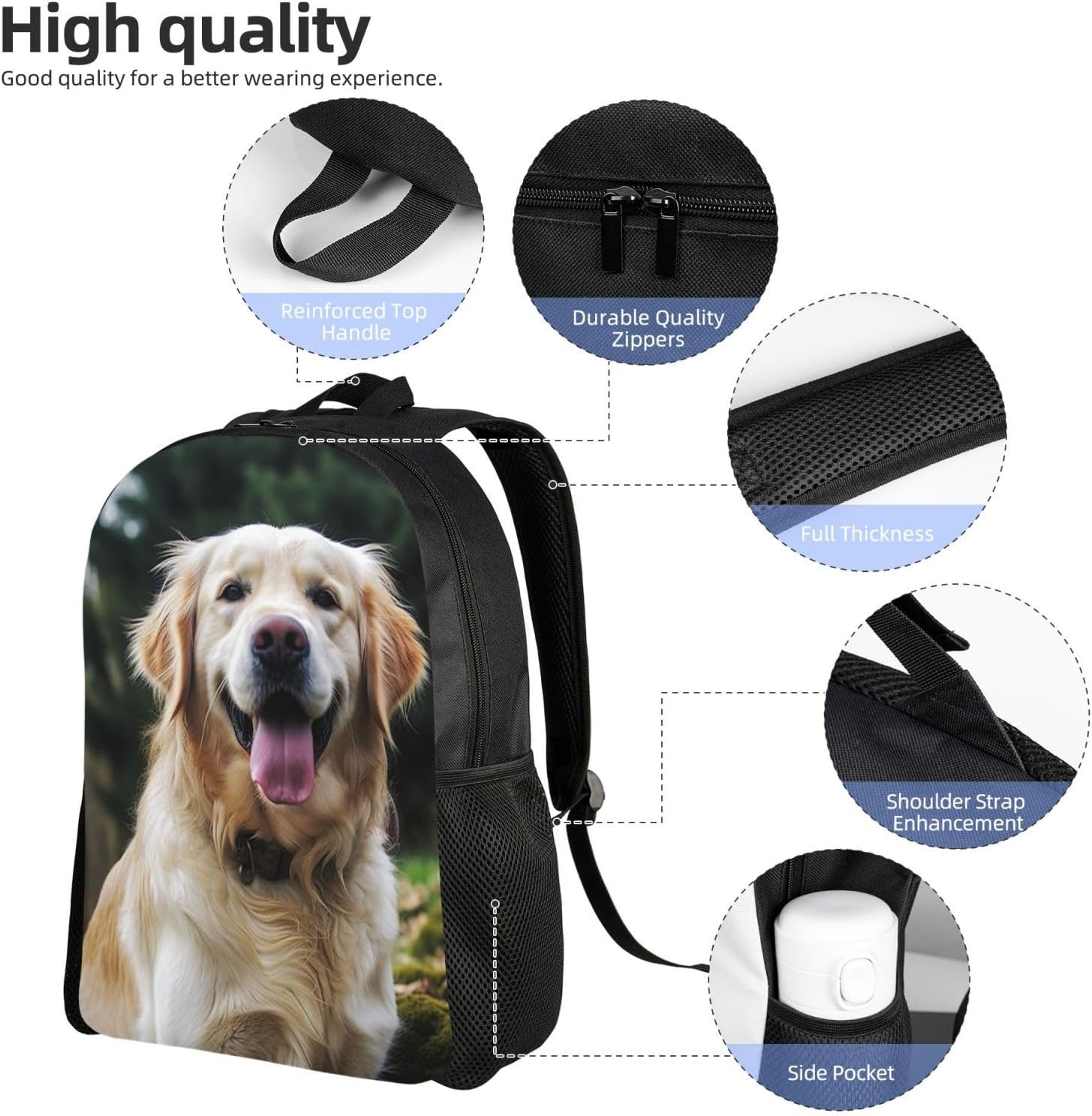 Hand Painted Dragonfly Backpack Lightweight Laptop Bag Waterproof Shoulder Bags Travel Hiking Casual Daypack For Men Women image 3