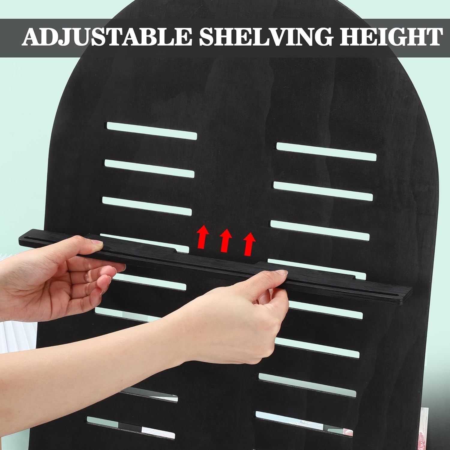 DoubleFill 5 Tier Wooden Earring Display for Vendor Arch Jewelry Display Stand Rack with Adjustable Height for Retail Selling