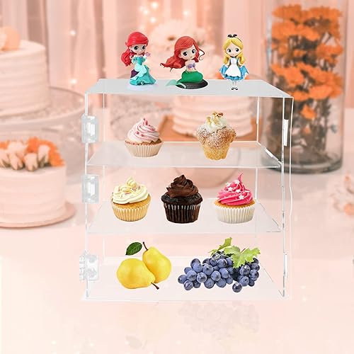 Miniatura 8 de Caja de exhibición de pastelería para panadería, vitrina de dona, estante de exhibición de pasteles, cupcakes, exhibición al por menor (tipo B 14