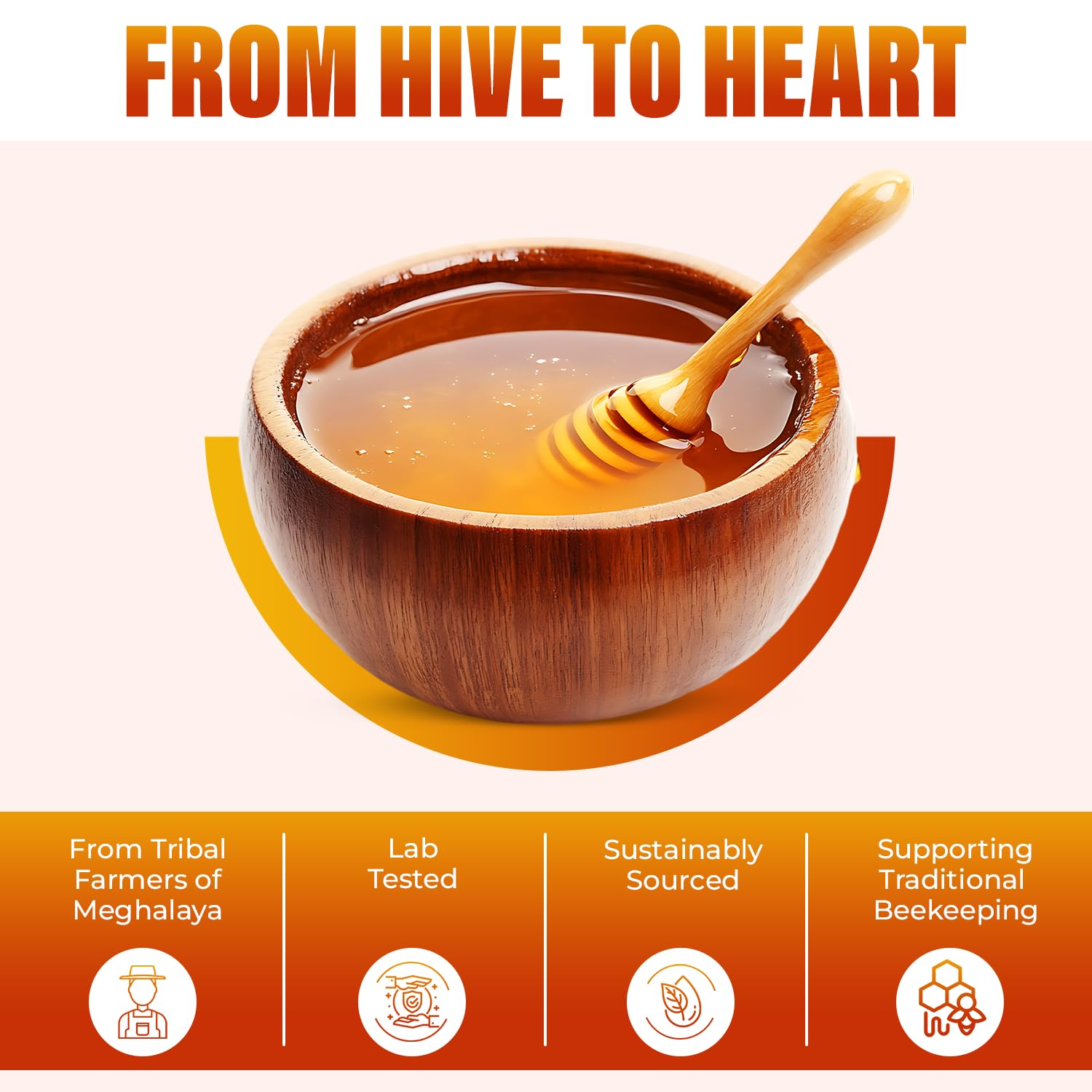 Aranyam Mawsynram Forest Honey - 500g | Pure, Natural & Unprocessed Honey | Unheated, Lab-Tested Honey in Glass Bottle | Rich in Natural Enzymes & Antioxidants | Raw Multiflora Wild Honey 4